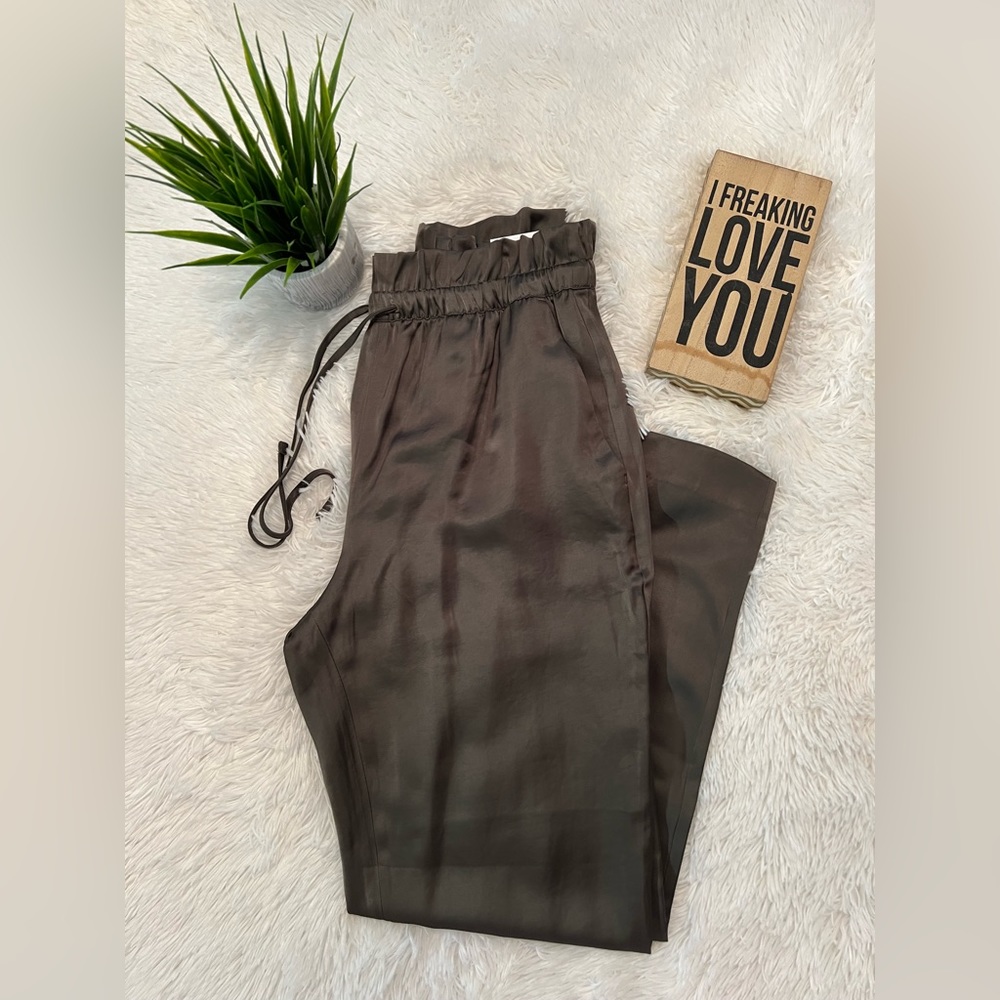 Express Ankle Satin Sheen High Rise Pants - Picture 2 of 10